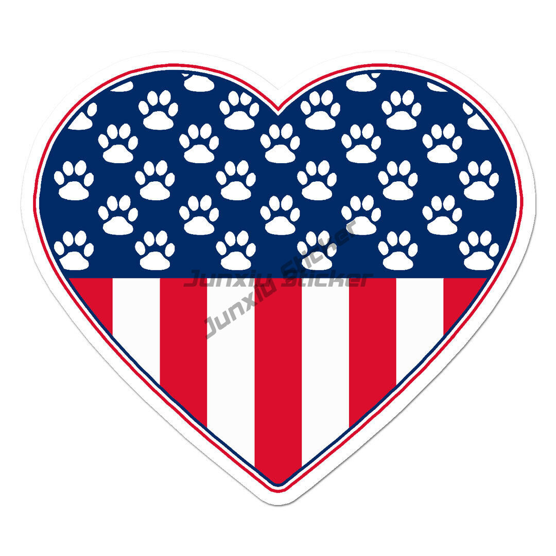 3D Printing Usa - USA Flag Dog Paw Prints Vinyl