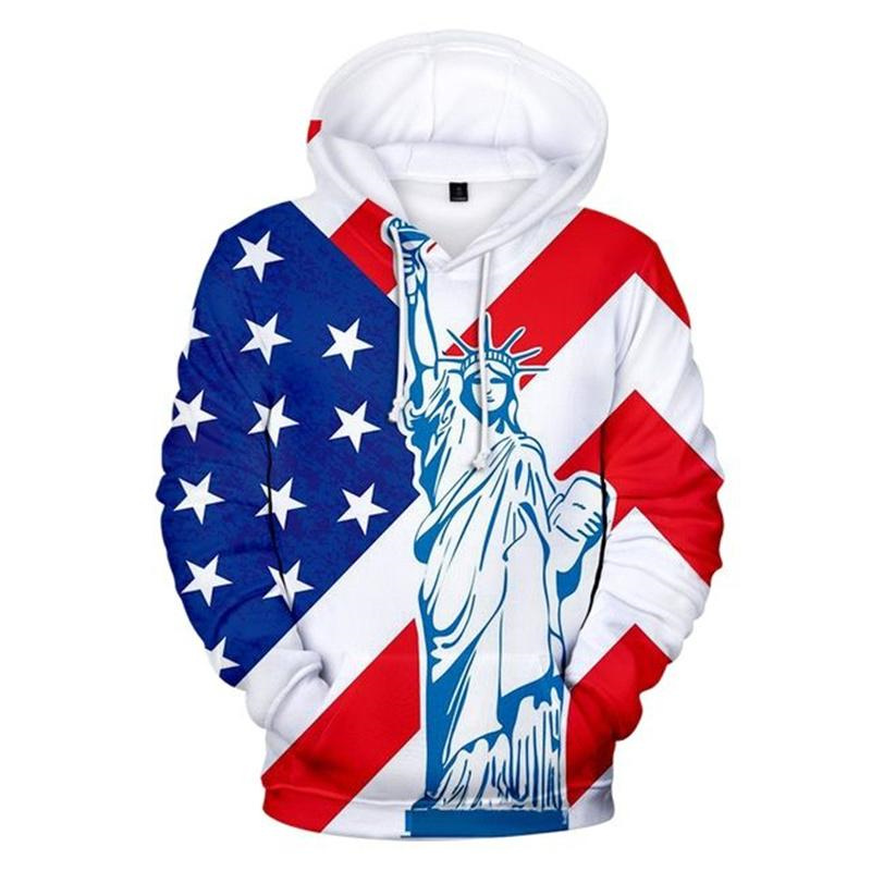 3D Printing Usa - Statua della libertà America Flag felpa
