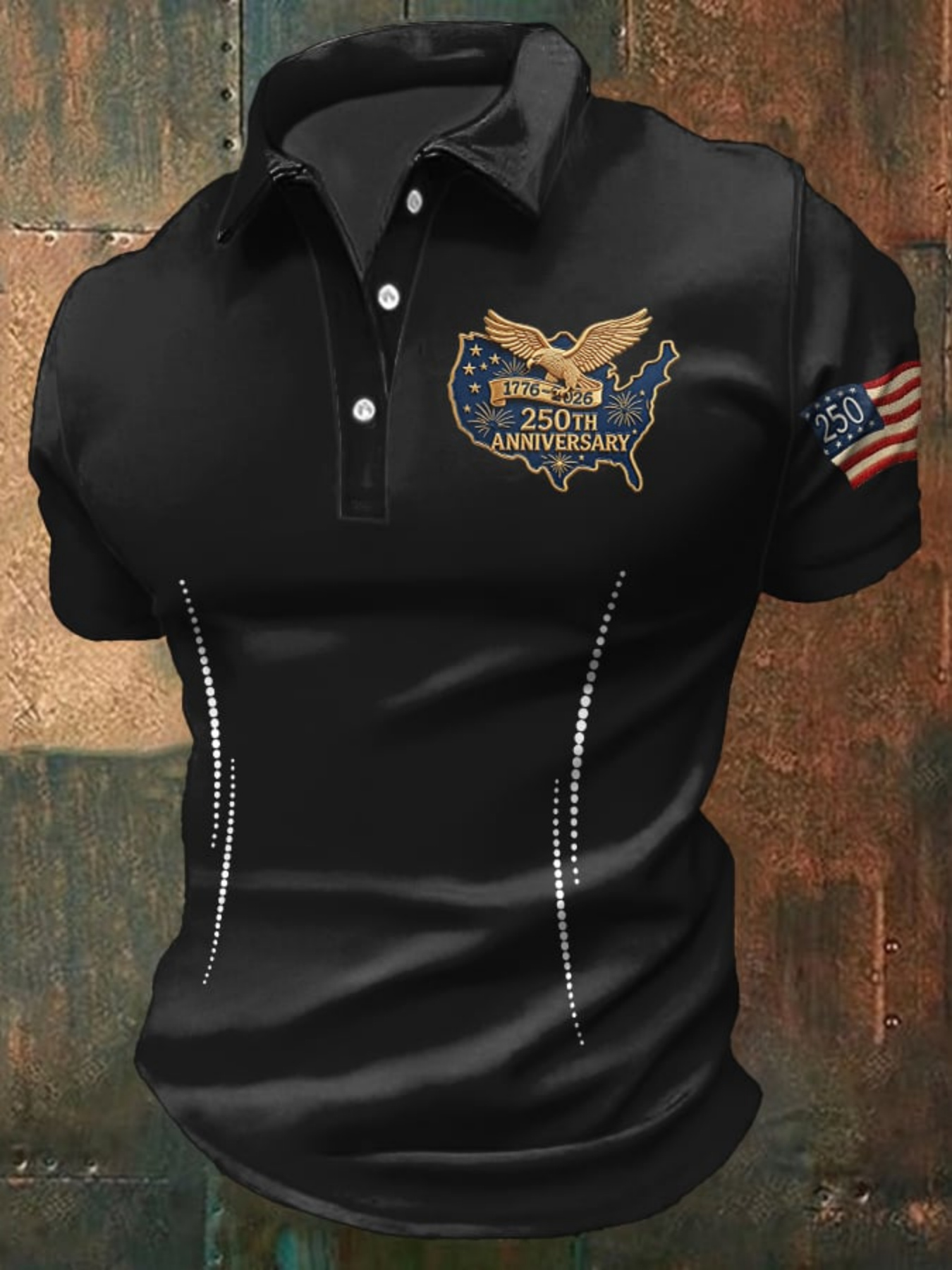 3D Printing Usa - Polo da uomo USA 250° Anniversario