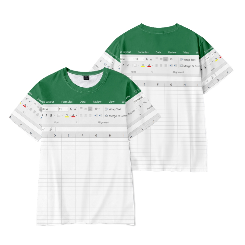 3D Printing Online Service - Divertente Software Excel 3D Stampa T-shirt