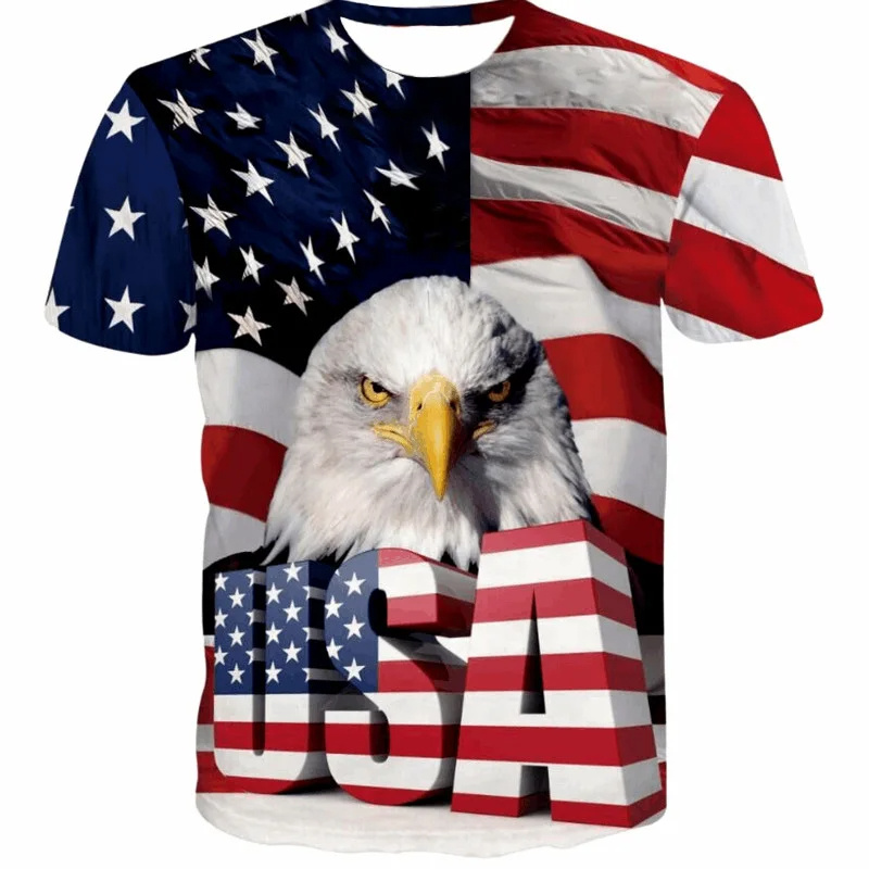 Nuova bandiera USA T-shirt Uom - 3D Printing Usa recensione e prezzo